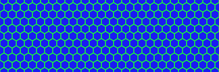 Green and blue abstract seamless pattern. Honeycomb. Vector background for banner, poster, festival, music and parties