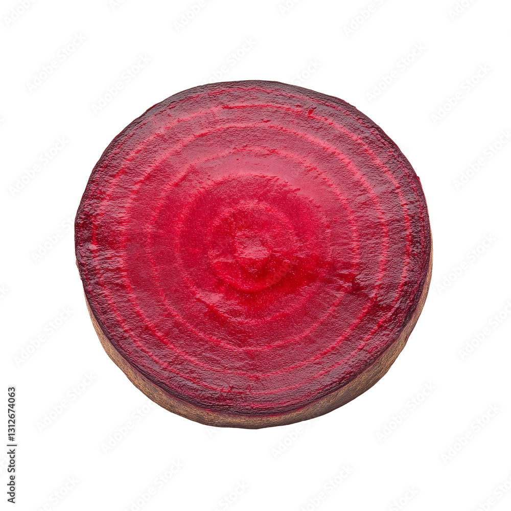 Poster fresh beetroot slice displaying vibrant color and texture on a clean transparent background, slice b