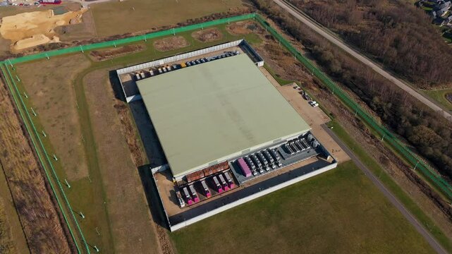 Aerial view of Data Centre Quantum computing technology modern era explore the cutting-edge technology and futuristic infrastructure in the UK 