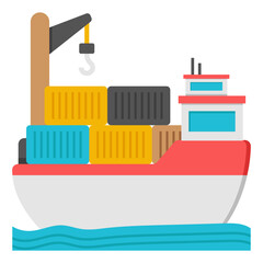 Premium download icon of cargo boat