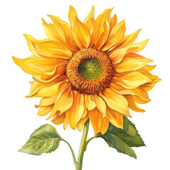 Naklejka premium Stunning Yellow Sunflower Painting . Transparent background PNG