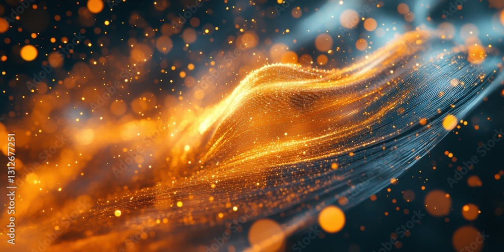 Aufkleber swirling patterns of golden light create an ethereal atmosphere in a darkened space
