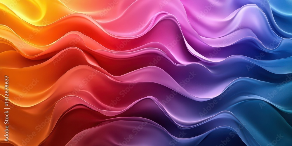 Poster colorful waves of fabric create a vibrant abstract pattern in smooth gradients