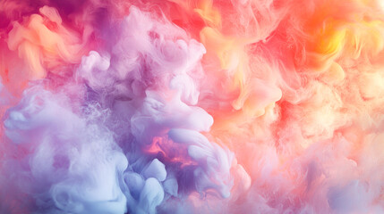 Fototapeta premium Colorful swirling abstract smoke: dreamy pastel clouds in motion