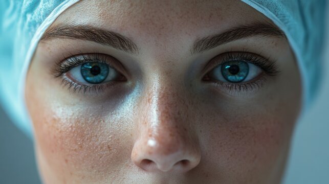 Portrait d'une femme avec des yeux clairs