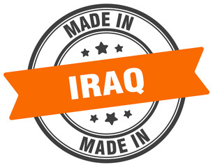 Made in Iraq round sign. Made in Iraq stamp.