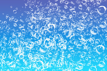 fond dégradé de bleu avec nuée de bulles blanches