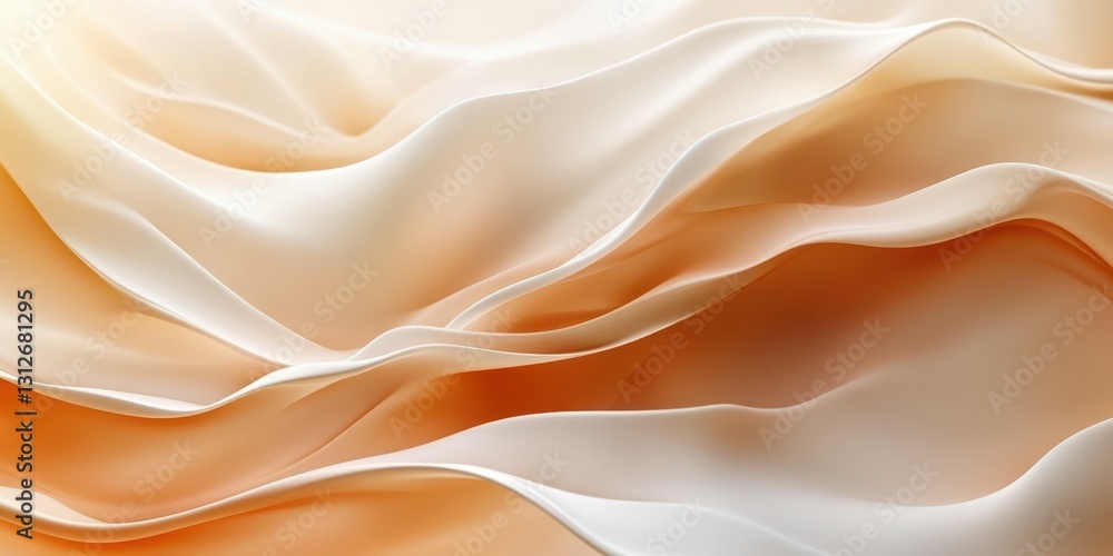 Poster elegant flowing fabric in soft beige and cream tones creates a serene and luxurious atmosphere in a 