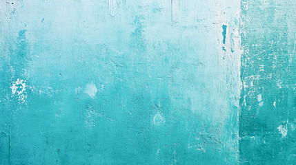 Textured turquoise abstract wall with peeling paint