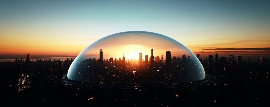 The last surviving city encased in a massive energy dome after a global disaster