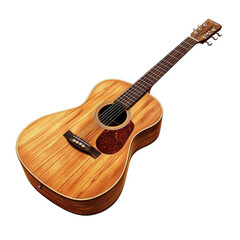 Fototapeta premium Exquisite Acoustic Guitar with Rich Wood Tones . Transparent background PNG