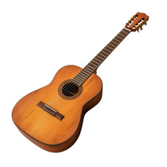 Obraz premium Vintage Acoustic Guitar - A Timeless Instrument . Transparent background PNG