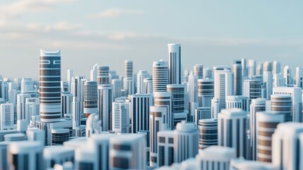 Obraz premium A high-tech utopian city where buildings float and shift based on AI predictions