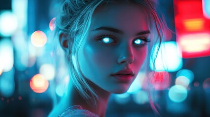 Cyberpunk Girl: Neon Lights and Futuristic Fashion