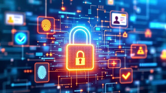 KYC Compliance and Identity Verification Concept with Digital Icons