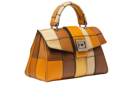 Colorful patchwork handbag showcases vibrant design and unique style for fashion enthusiasts at a local boutique