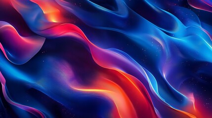 Obraz premium vibrant cyan and blue abstract design with layered waveforms and glowing highlights, dynamic and futuristic, artistic and modern design