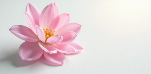 Obraz premium Delicate bloom with soft petals on white background, spring, simple, isolated