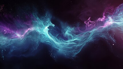 vibrant glowing cosmic waveforms, soft and abstract, high resolution, purple and teal gradients, fluid and sleek design, futuristic and modern, flowing and minimalistic