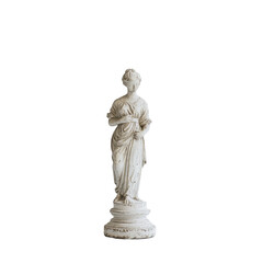 Delicate marble statue of a graceful figure set against a minimalist transparent background, Marble statue on transparent background