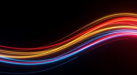 Vibrant Neon Light Wave Abstract Background Image