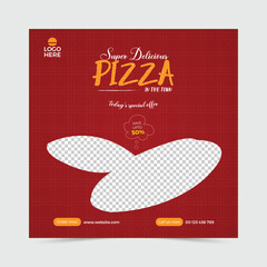 Modern food social media post design template