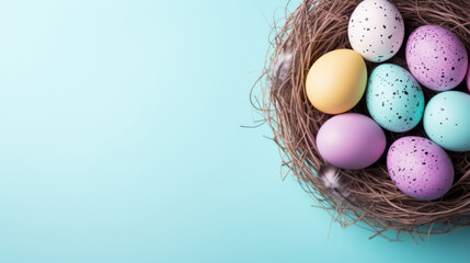 Soft Colored Easter Eggs with Dotted Pattern on a White Background: Perfect for Easter Campaigns and Spring Designs