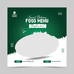 Modern food social media post design template