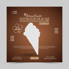 Modern food social media post design template