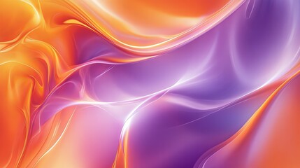 Obraz premium vibrant orange and purple abstract background with smooth flowing gradients and dynamic waveforms, artistic and futuristic, modern and energetic concept