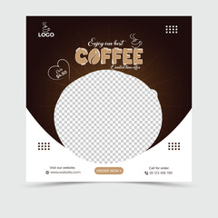 Modern food social media post design template
