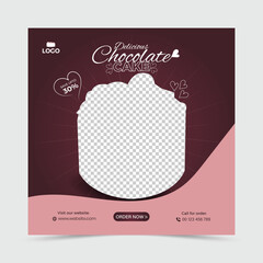 Modern food social media post design template