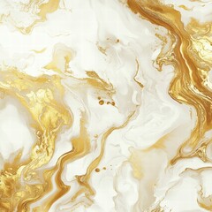 Opulent Swirls: A close-up image of a flowing pattern of gold and marble white, an abstract depiction of liquid metal. This image exudes luxury and elegance.