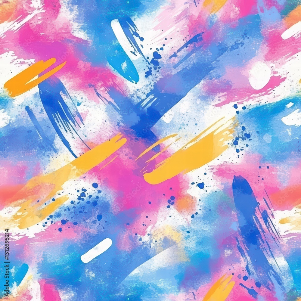 Poster abstract brushstroke: a vivid and dynamic watercolor artwork features a vibrant array of brushstroke