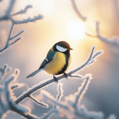 Golden Feathers in the Frosty Air