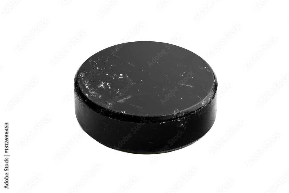Poster a set of black circular objects with a smooth and flat surface