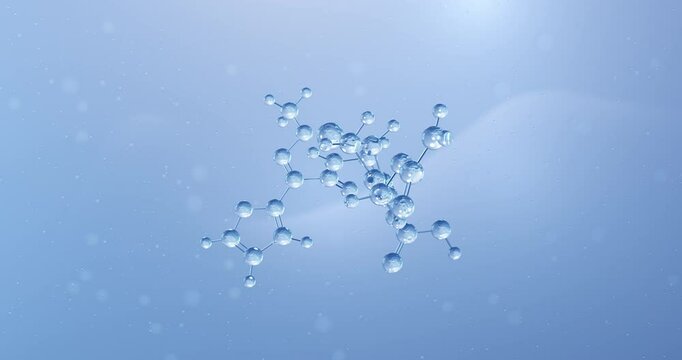 Cefuroxime rotating molecular structure, 3d model of antibiotic