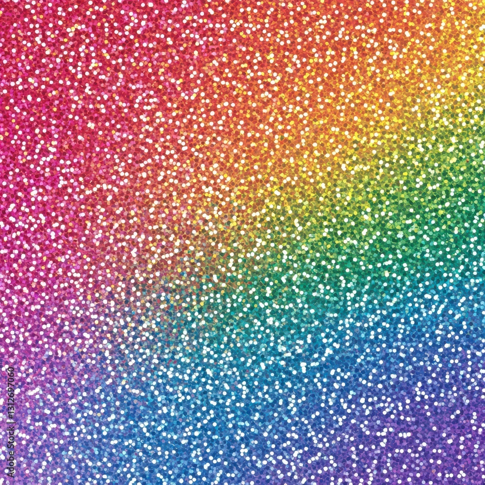 Poster glittering rainbow: a vibrant and shimmering rainbow gradient of glitter sparkles, creating a dynami