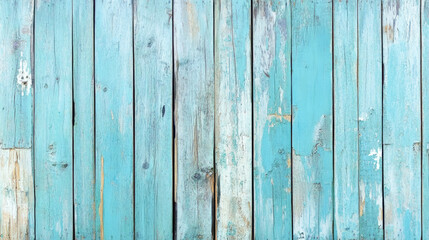 Weathered blue wooden planks with peeling paint for rustic background