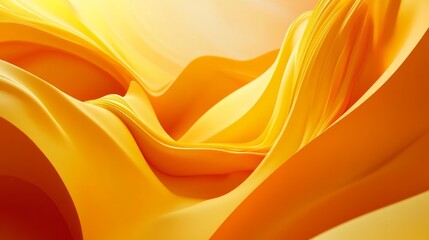 vivid orange and yellow abstract background with smooth curved wave shapes, energetic and dynamic, sleek and modern design