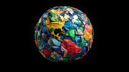 Obraz premium Globe en plastique, déchets, pollution, environnement