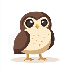 Fototapeta premium A cute Falcon in clipart style, full body visible, clean vector lines, smooth shading, flat colors, white background