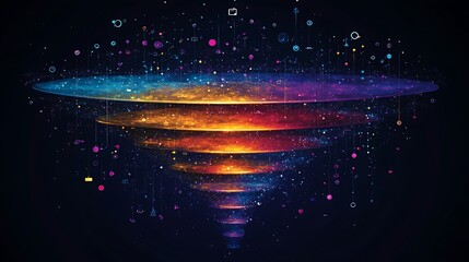 Abstract Visualization Depicting Data Processing Technology And Flow