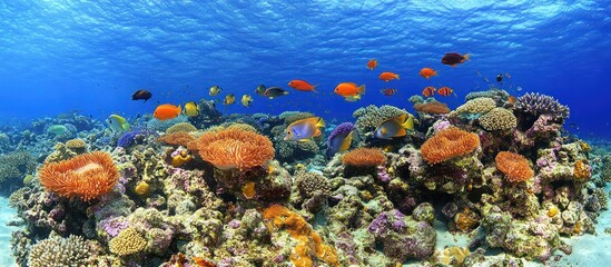 Fototapeta premium Vibrant coral reef fish ocean scene