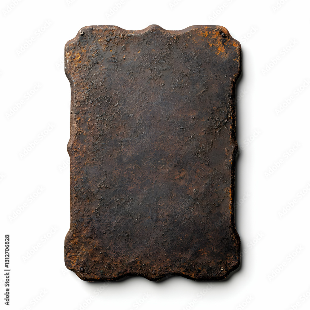 Poster rusty iron signboard with weathered texture for background use