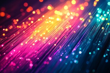 Obraz premium Vibrant Fiber Optic Technology Abstract