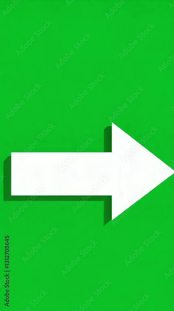 Poster dynamic transition of arrows moving across a green geometric background