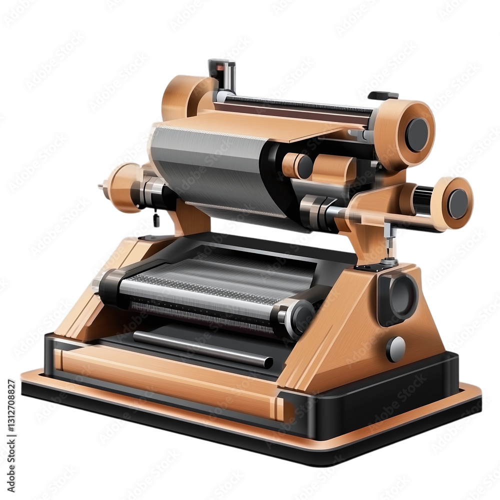 Poster binding machine with perfect finish isolated on transparent background