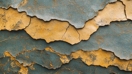 Obraz premium Layered, cracked, textured paint; abstract background for design