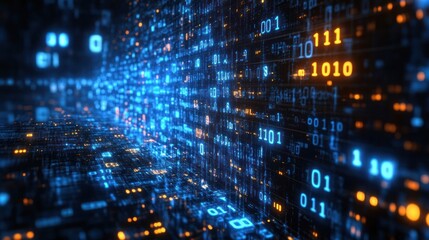 Obraz premium Abstract digital binary code tunnel. Possible stock photo use